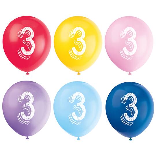 number 3 birthday balloons